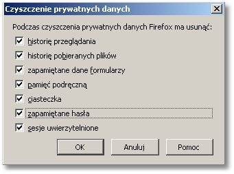 Rozdział 12 Konf iguracja przeglądarki Firef ox 2.0 Wprowadzone zmiany należy zaakceptować przyciskiem [OK].