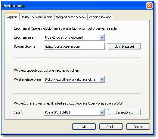 Rozdział 20 Konf iguracja przeglądarki Opera 9.27 Rozdział 20. Konfiguracja przeglądarki Opera 9.27 Konfiguracja przedstawiona w niniejszym rozdziale odnosi się do konfiguracji domyślnej przeglądarki.