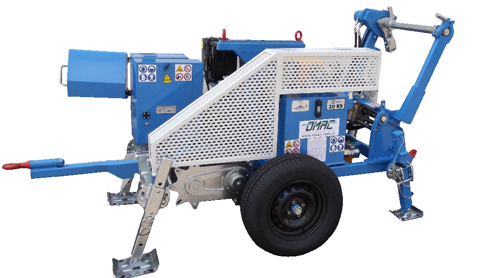 WCIĄGARKA HYDRAULICZNA F380.20 max 20 kn Wciągarka hydrauliczna przystosowana do ciągnięcia jednej liny podczas operacji wciągania napowietrznych linii przesyłowych.