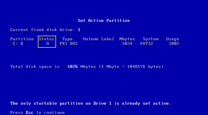 11 (Pobrane z slow7.pl) 14. Partycja została utworzona. Teraz musimy sprawić, aby była aktywna. W widocznym oknie naciskamy klawisz 2 - Set Active Partition, wpisujemy numer partycji.