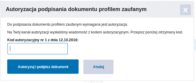 Krok 18: Na nastepnym ekranie należy podać kod