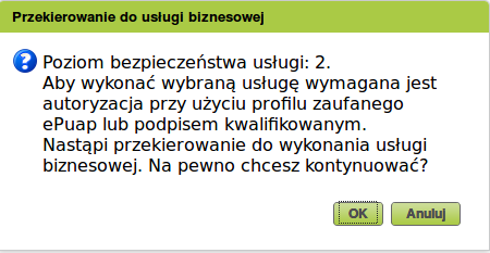 UWAGA: Nie zobaczycie usługi złożenia druku Z-15 jeśli wejdziecie do katalogu usług w karcie Ogólny.