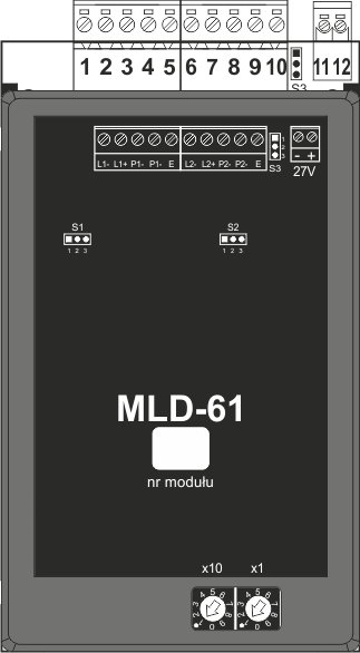 Moduły funkcjonalne MLD-6X Moduł liniowy Dwa wykonania 1 z przetwornicą napięcia liniowego 2 bez