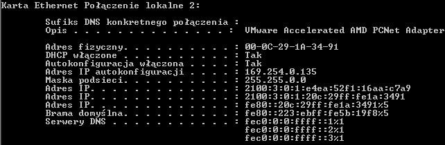 (conf t; interface FastEthernet 0/0; ipv6 address nasz_prefiks ::nr_dz:0:0:0:1/64) gdzie: nr_dz dla F0/0 numer z dziennika studenta obsługującego K1, a dla F0/1 numer z dziennika studenta