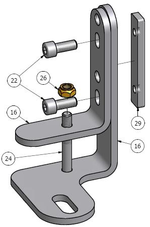 IV Sposób montażu 1 Montaż bramki Zmontować światło bramki (1,2) W słupki bramki (2) wprowadzić łączniki (9) i mocować je śrubami stożkowymi M8x20 samohamownymi