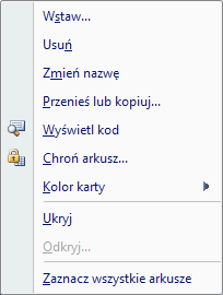 Redagowanie danych Praca ze skoroszytem Można