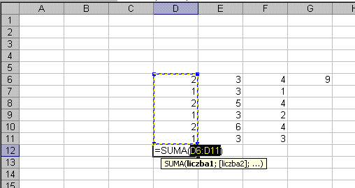 Formuły Sumowanie