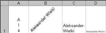 Formatowanie danych Tekst pomniejszony Tekst