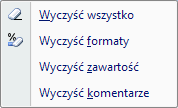Redagowanie danych Usuwanie danych z bieżącej komórki Aby usunąć dane z komórki należy nacisnąć klawisz Del, skorzystać z przycisku Wytnij karty Narzędzia główne Slajd 5 z grupy Schowek wprowadzić do
