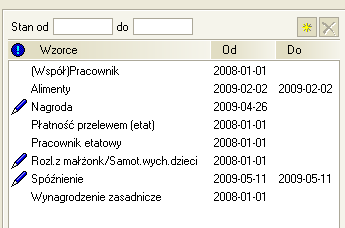 Symfonia Kadry I Płace 7 / 9 Naciśnięcie przycisku pozwala wybrać z rozwijanego menu grupę zdarzeń/raportów dla aktualnie zaznaczonego pracownika lub pracowników.