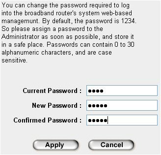 0. Kliknij przycisk System.. Kliknij Password Settings. Password Setup Zmiana hasła administratora Hasło to umożliwia późniejszą zmianę konfiguracji modemu.