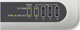 5 Podłącz załączony kabel sieciowy UTP do jednego z portów LAN w routerze.