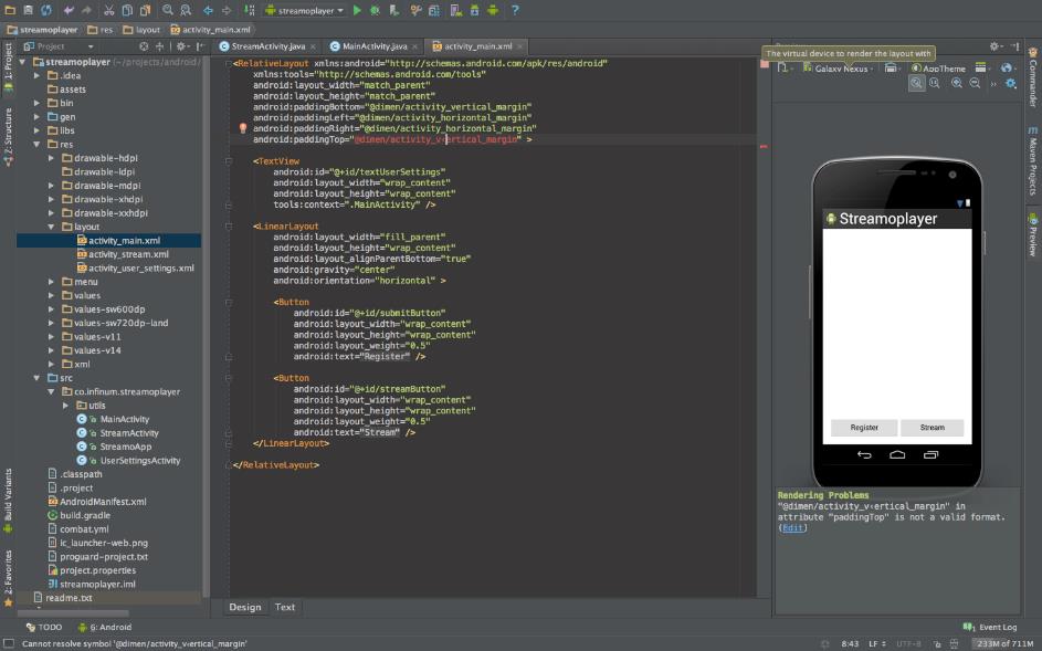 html Środowisko programistyczne (IDE) Android Studio (zawiera SDK) oficjalne IDE od Google bazujące na IntelliJ IDEA zapewnia zawsze pełne wsparcie najnowszych wersji Androida Eclipse z