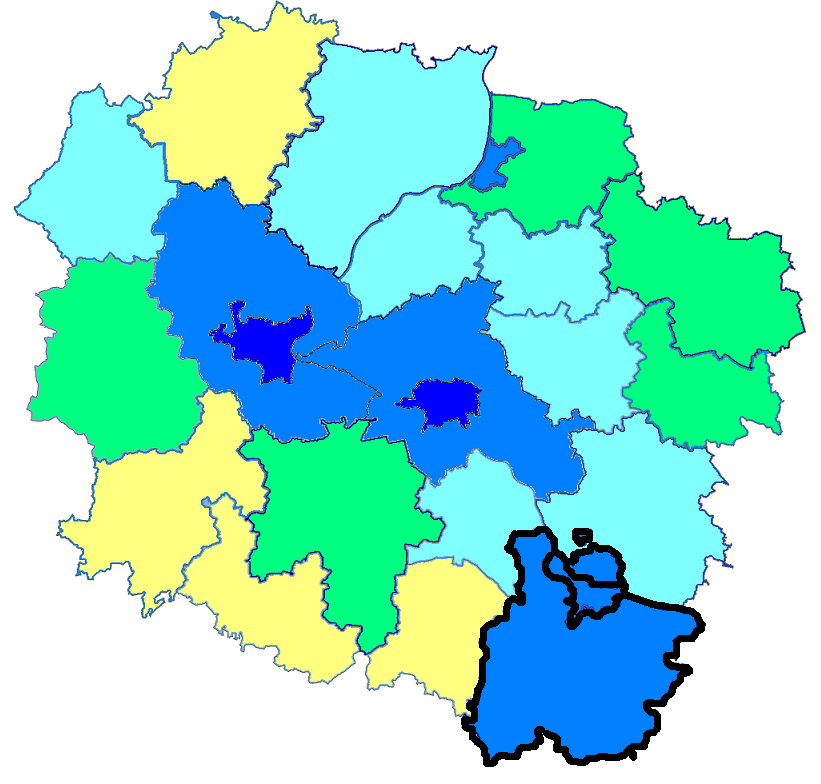 Wykorzystanie środków POIŚ (wartość dofinansowania UE) w powiatach województwa kujawsko-pomorskiego (ogółem) w złotych 956 855