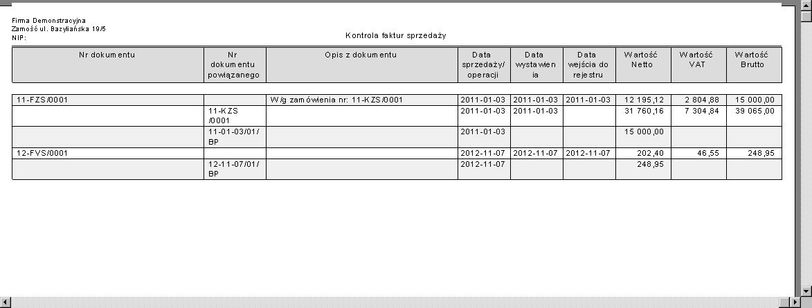 Typ kontroli określa, czy plik JPK tworzony jest: na żądanie prowadzonej kontroli, czy w ramach cyklicznego raportowania. Data od, do okres, dla którego sporządzany jest raport.