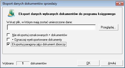 #P opis pozycji, w przypadku zapisu dla całego dokumentu podstawione zostaną złączone opisy kolejnych pozycji, #A nazwa kontrahenta, #T kod asortymentu w programie Faktura, w przypadku zapisu dla