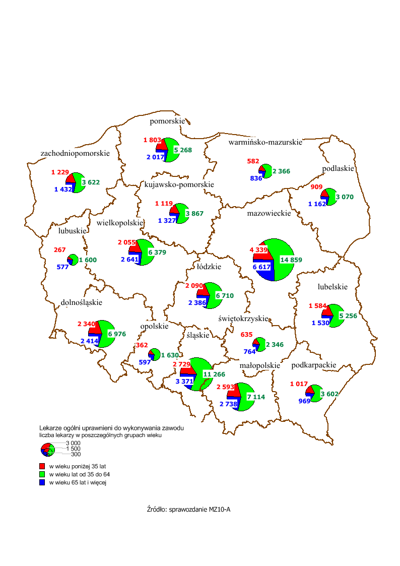 Mapa 1 Lekarze ogólni uprawnieni do