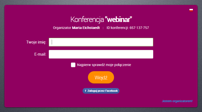 Uczestnik wpisuje