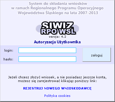 I. Utworzenie konta Wnioskodawcy, logowanie do Systemu. 1.
