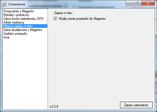 3. Konfiguracja modułu Adres nadawcy Tymi danymi będzie uzupełniony adres nadawcy w zakładce Generowanie przesyłek bez względu na dane pobrane z Magento.