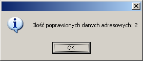 Uwaga! Po zaznaczeniu wiersza w tabeli, program wyszukuje na liście preferowanych kodów terytorialnych 7 wartość zgodną ze wskazaną nazwą miejscowości.