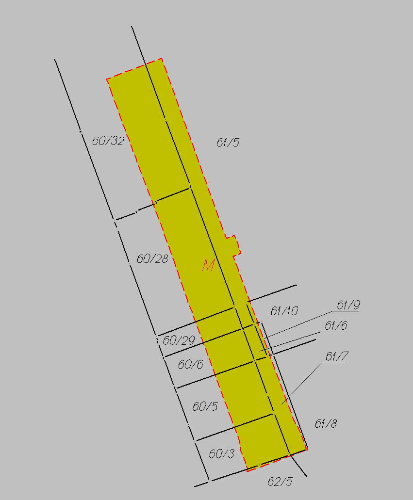 Rys. 7.3.: Fragment mapy ewidencyjnej obejmującej stację Świętokrzyska Źródło: Urząd m.st. Warszawa Biuro Geodezji i Katastru.