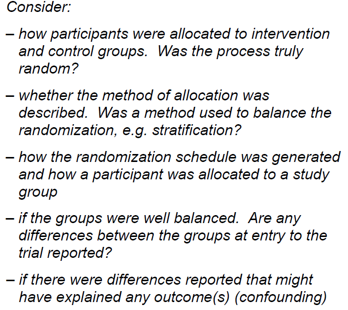 3. Where participants appropriately allocated to intervention and control groups? Yes Can t tell No http://calder.med.miami.edu/portals/ebmfiles/ 3.
