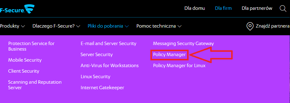 Instalacja serwera zarządzającego F-Secure Policy Manager Serwer zarządzający Policy Manager składa się z dwóch części: Server serwera z którym komunikują się klienci.