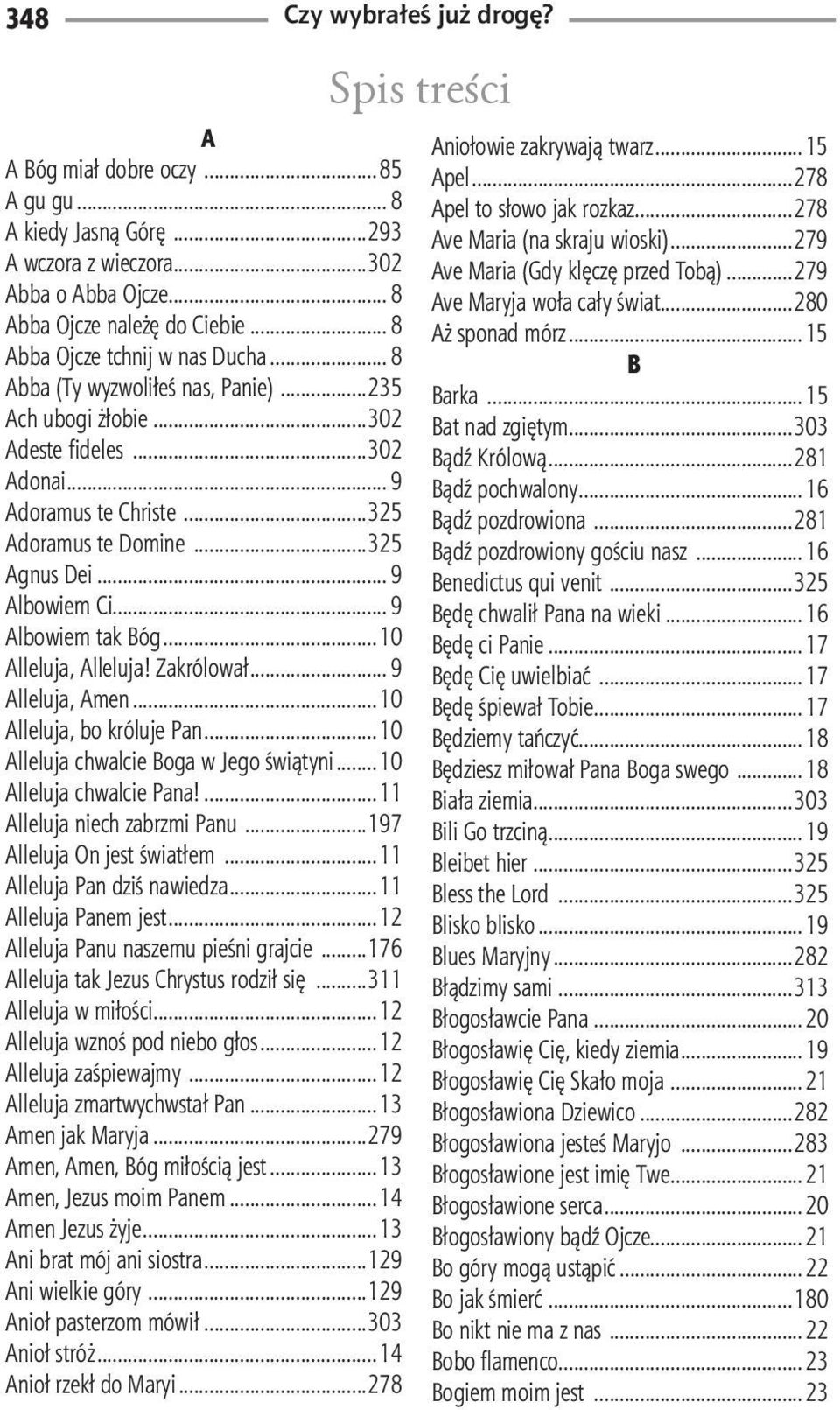 ..10 Alleluja, Alleluja! Zakrólował... 9 Alleluja, Amen...10 Alleluja, bo króluje Pan...10 Alleluja chwalcie Boga w Jego świątyni...10 Alleluja chwalcie Pana!...11 Alleluja niech zabrzmi Panu.