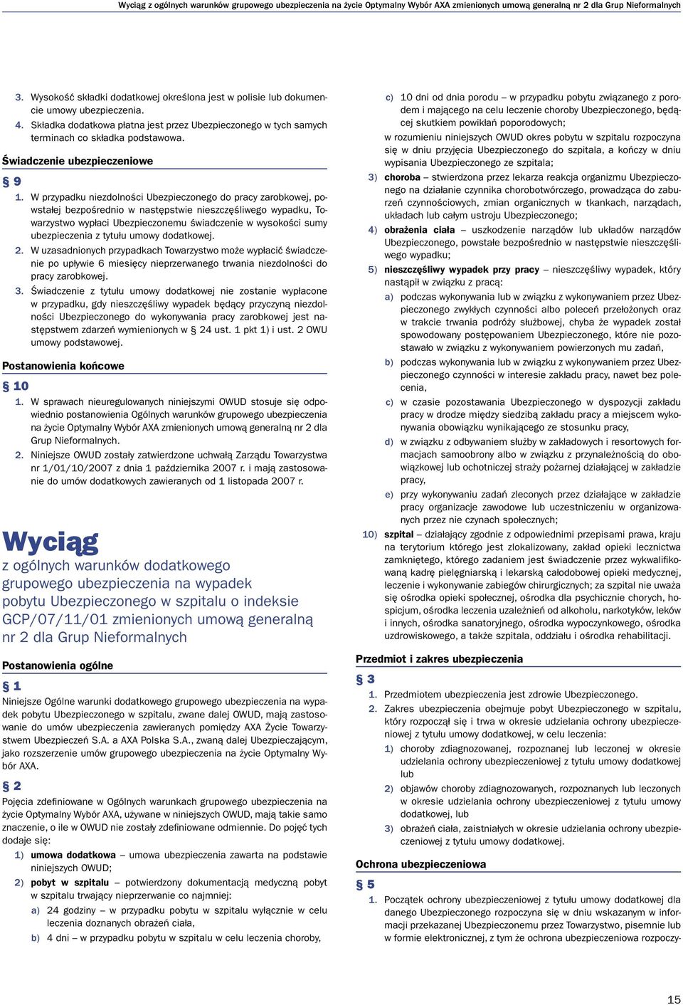 Świadczenie ubezpieczeniowe 9 1.