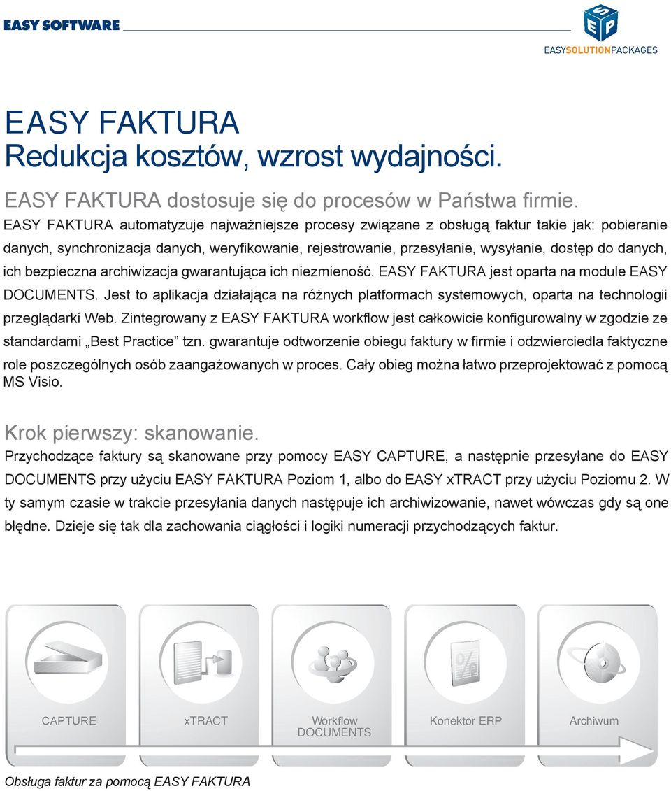 bezpieczna archiwizacja gwarantująca ich niezmieność. FAKTURA jest oparta na module DOCUMENTS. Jest to aplikacja działająca na różnych platformach systemowych, oparta na technologii przeglądarki Web.