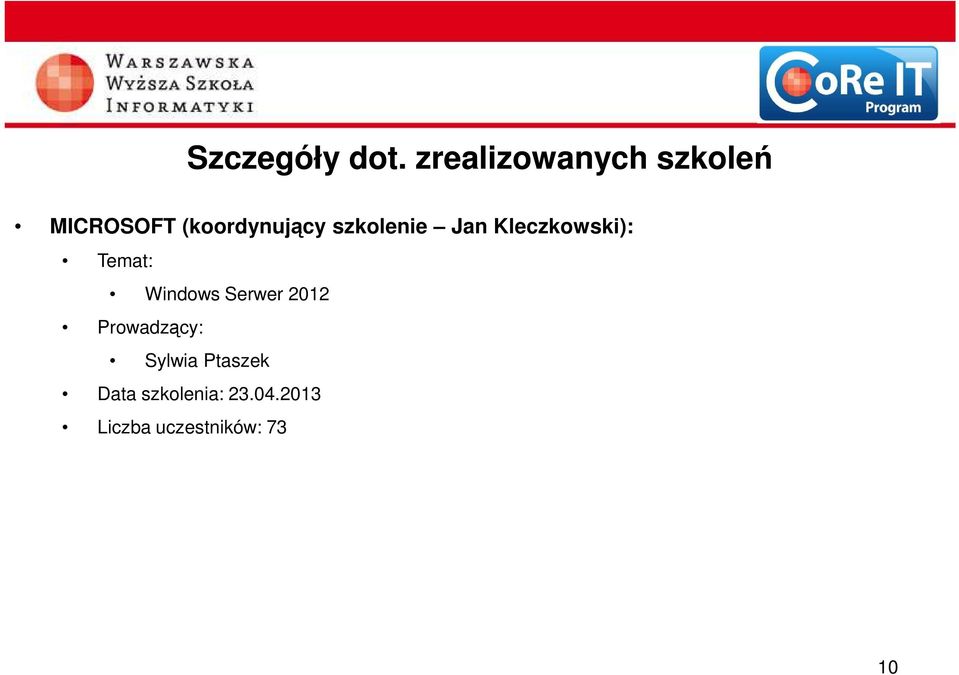 szkolenie Jan Kleczkowski): Temat: Windows