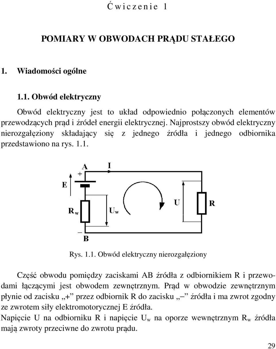 Ć w i c z e n i e 1 POMIARY W OBWODACH PRĄDU STAŁEGO - PDF Free Download