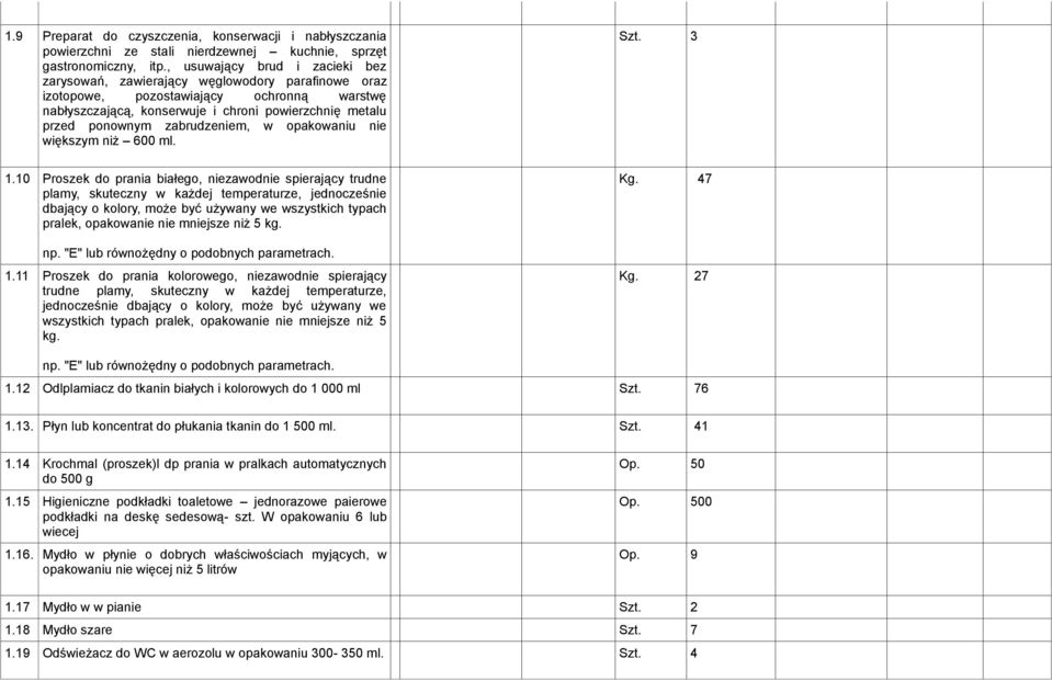 zabrudzeniem, w opakowaniu nie większym niż 600 ml. 1.