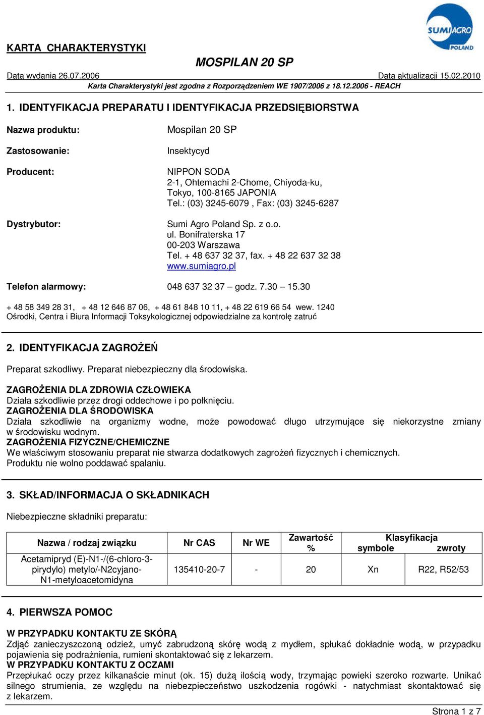 pl Telefon alarmowy: 048 637 32 37 godz. 7.30 15.30 + 48 58 349 28 31, + 48 12 646 87 06, + 48 61 848 10 11, + 48 22 619 66 54 wew.