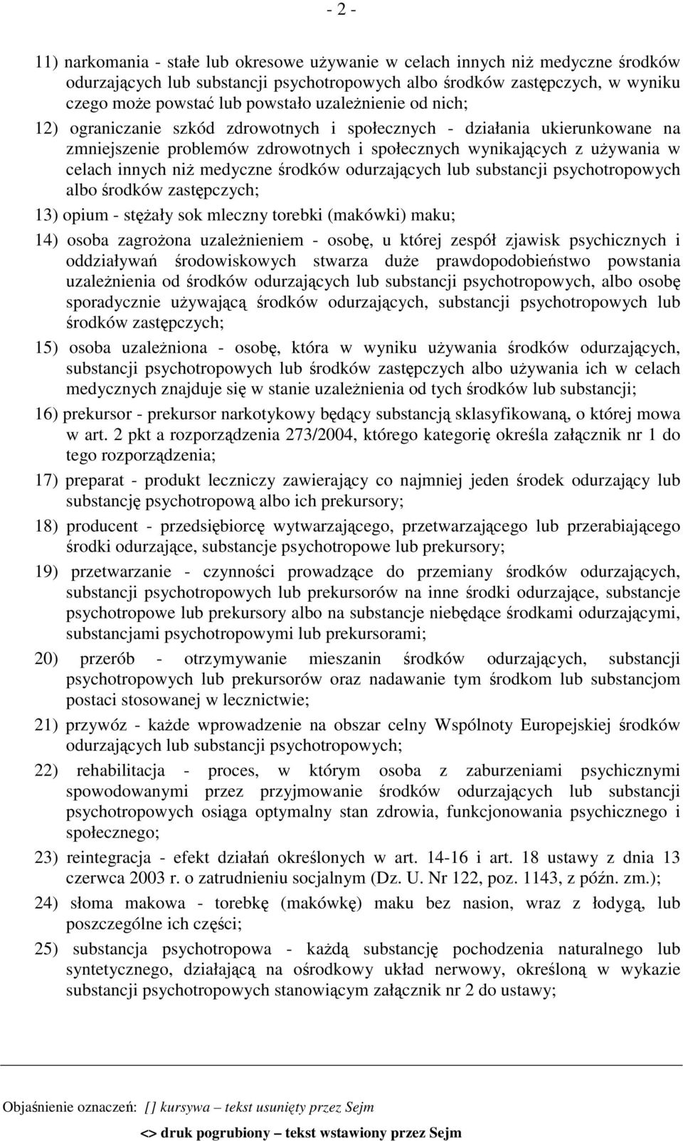 medyczne środków odurzających lub substancji psychotropowych albo środków zastępczych; 13) opium - stężały sok mleczny torebki (makówki) maku; 14) osoba zagrożona uzależnieniem - osobę, u której