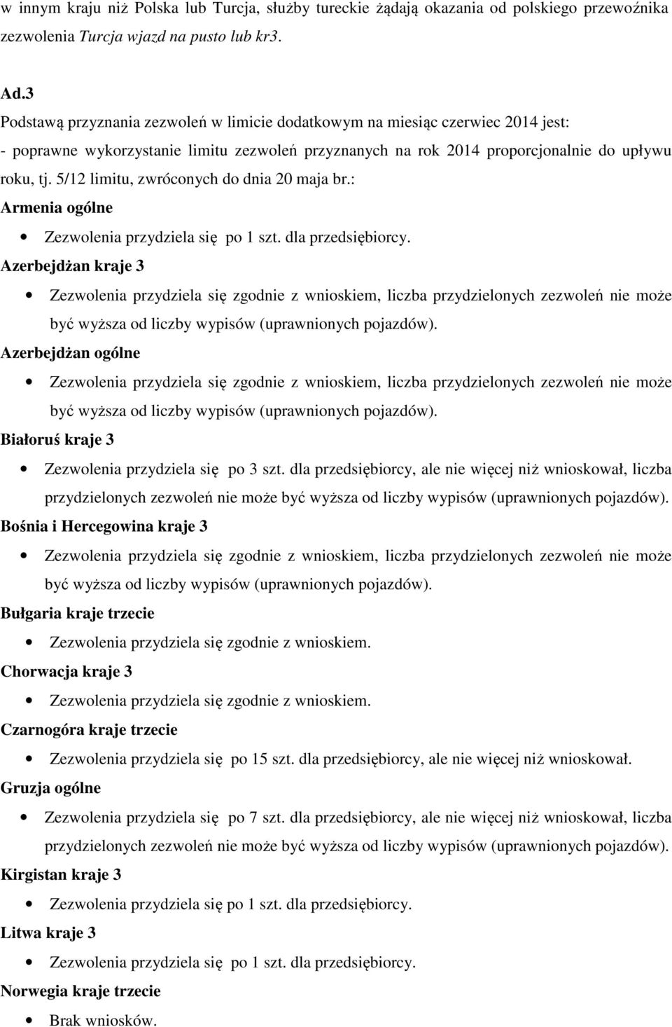 5/12 limitu, zwróconych do dnia 20 maja br.