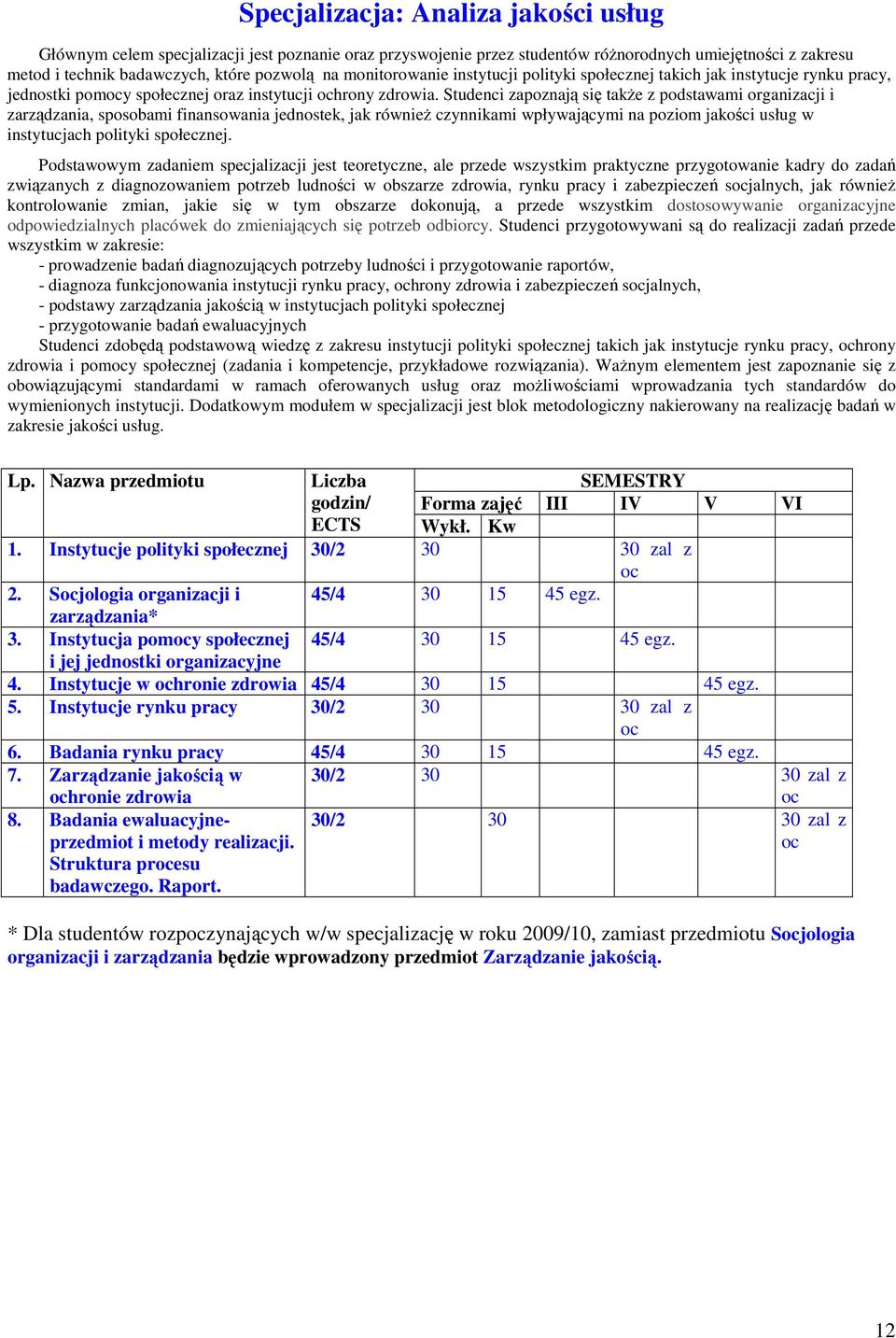 Studenci zapoznają się takŝe z podstawami organizacji i zarządzania, sposobami finansowania jednostek, jak równieŝ czynnikami wpływającymi na poziom jakości usług w instytucjach polityki społecznej.