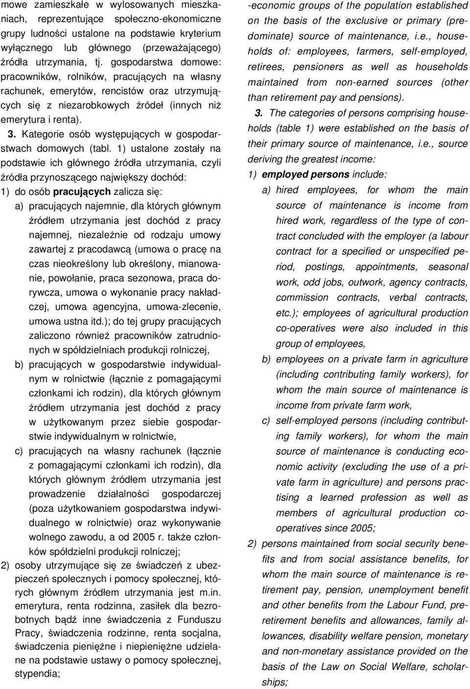 Kategorie osób występujących w gospodarstwach domowych (tabl.