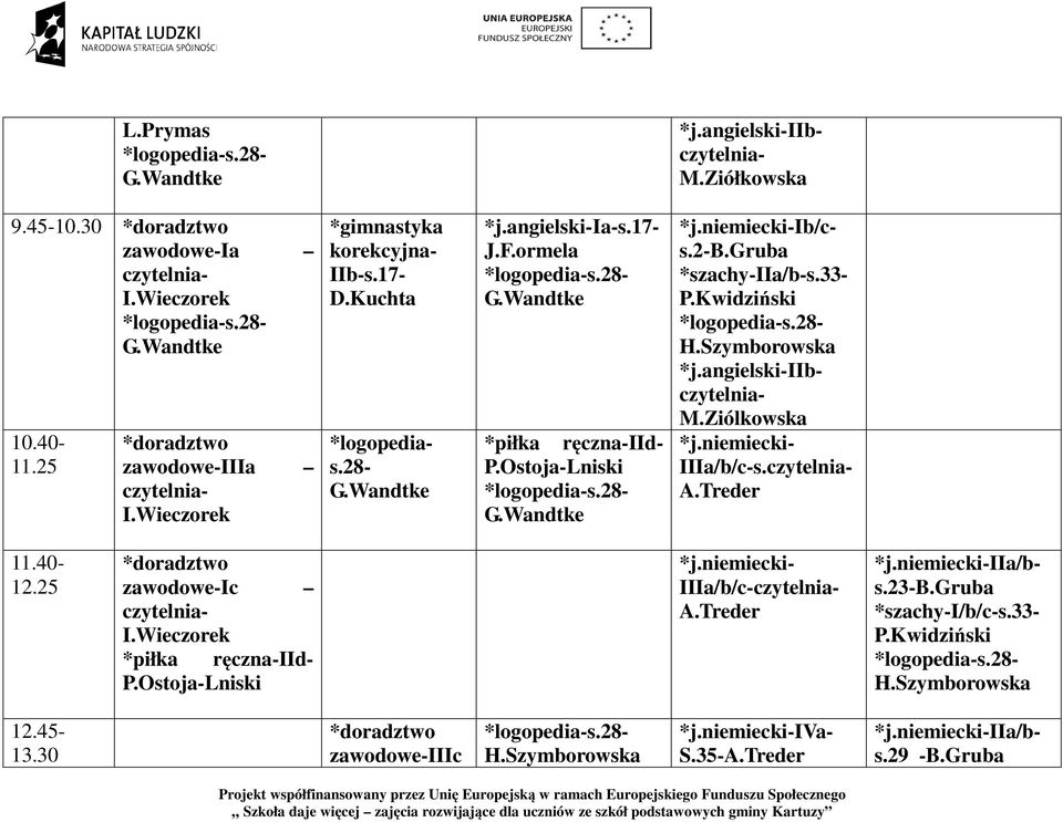 angielski-ia-s.17- *piłka ręczna-iid- P.Ostoja-Lniski 11.40-12.25 zawodowe-ic *piłka ręczna-iid- P.Ostoja-Lniski *j.