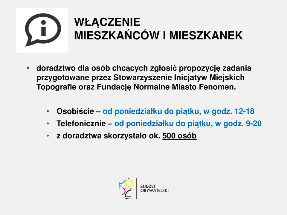 Fundację Normalne Miasto Fenomen. Osobiście od poniedziałku do piątku, w godz.