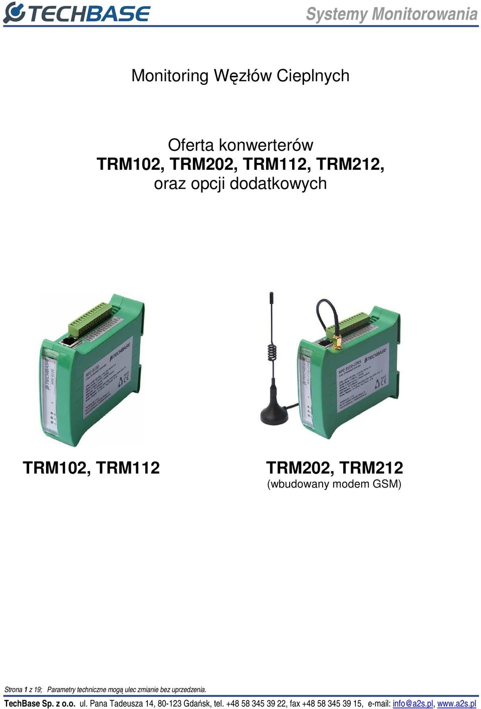 TRM112 TRM202, TRM212 (wbudowany modem GSM) Strona 1 z