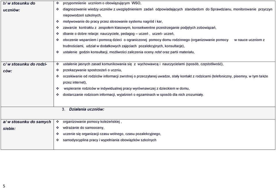 pedagog uczeń, uczeń- uczeń, otoczenie wsparciem i pomocą dzieci o ograniczonej pomocy domu rodzinnego (organizowanie pomocy w nauce uczniom z trudnościami, udział w dodatkowych zajęciach