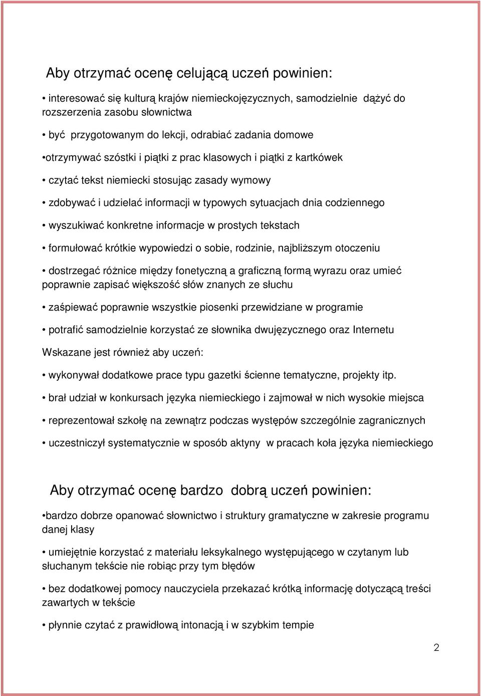 konkretne informacje w prostych tekstach formułować krótkie wypowiedzi o sobie, rodzinie, najbliŝszym otoczeniu dostrzegać róŝnice między fonetyczną a graficzną formą wyrazu oraz umieć poprawnie