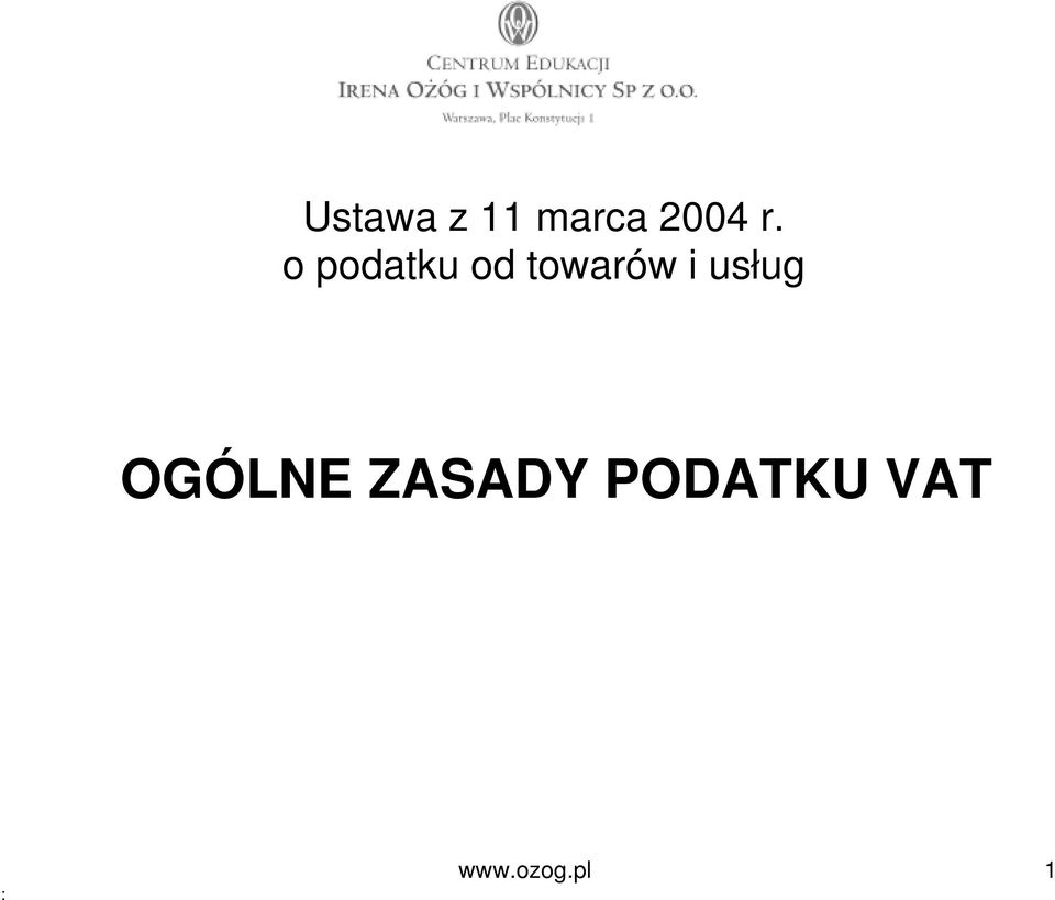 o podatku od towarów