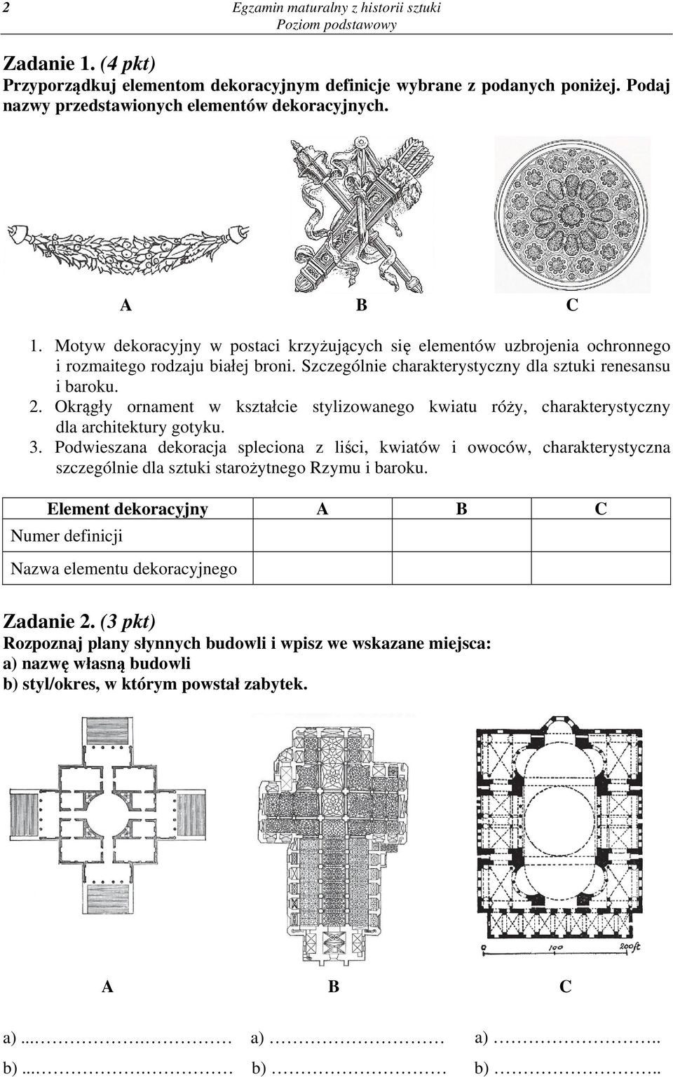 Okrągły ornament w kształcie stylizowanego kwiatu róży, charakterystyczny dla architektury gotyku. 3.