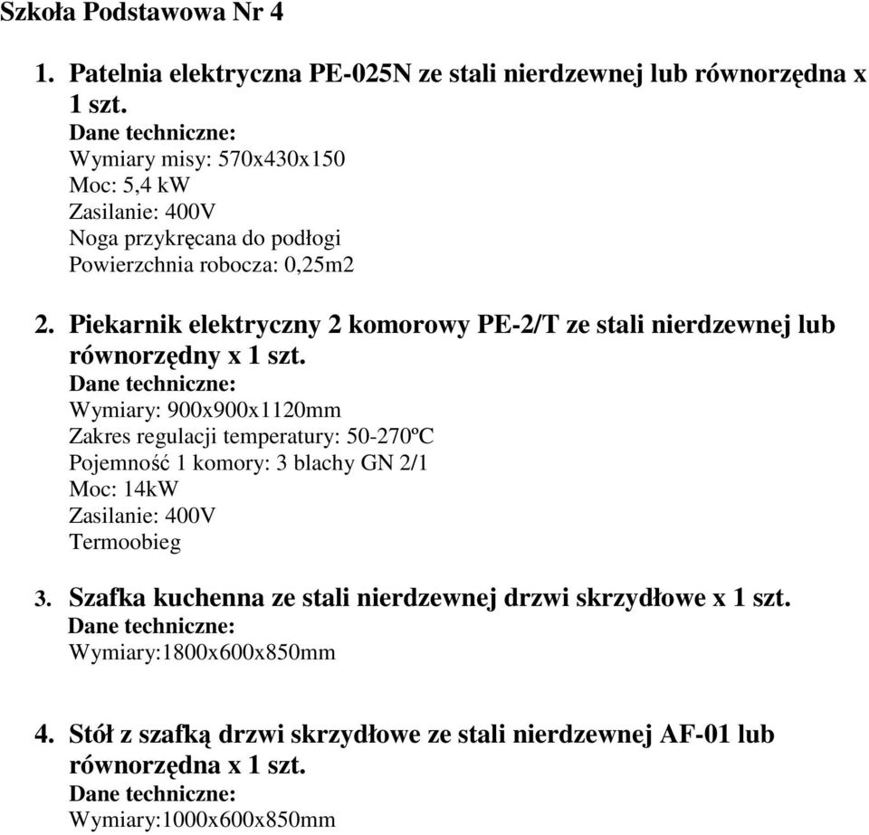 Piekarnik elektryczny 2 komorowy PE-2/T ze stali nierdzewnej lub równorzędny x 1 szt.