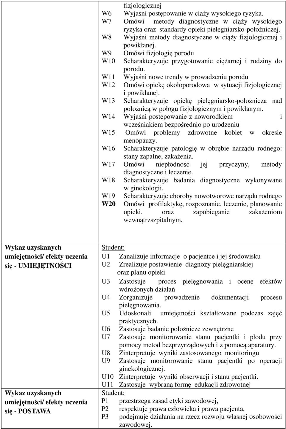 W Wyjaśni nowe trendy w prowadzeniu porodu W Omówi opiekę okołoporodowa w sytuacji fizjologicznej i powikłanej.