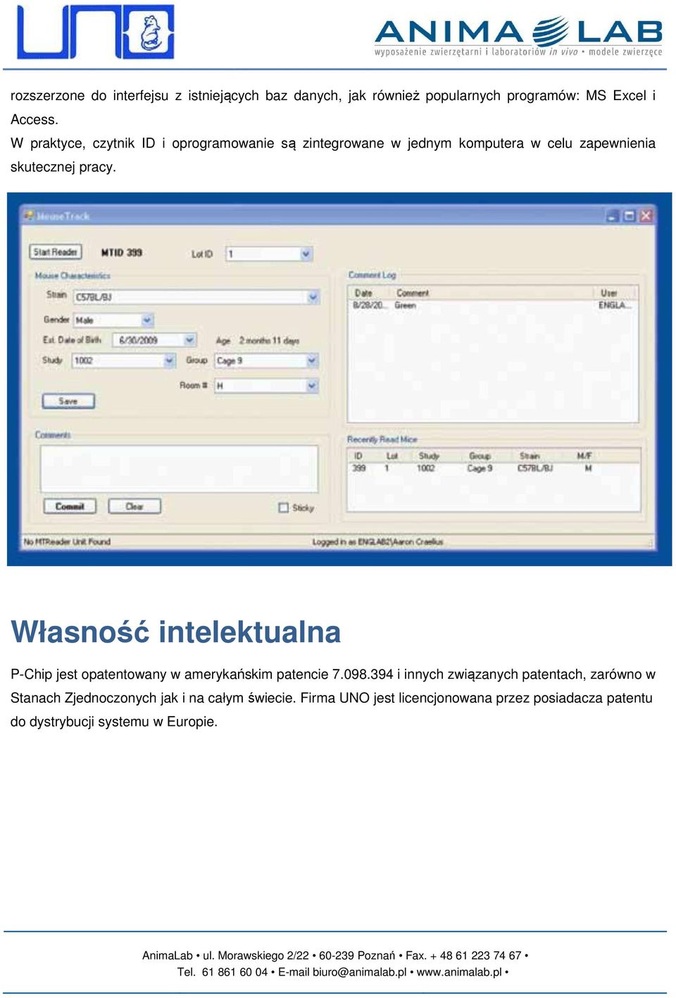 Własność intelektualna P-Chip jest opatentowany w amerykańskim patencie 7.098.