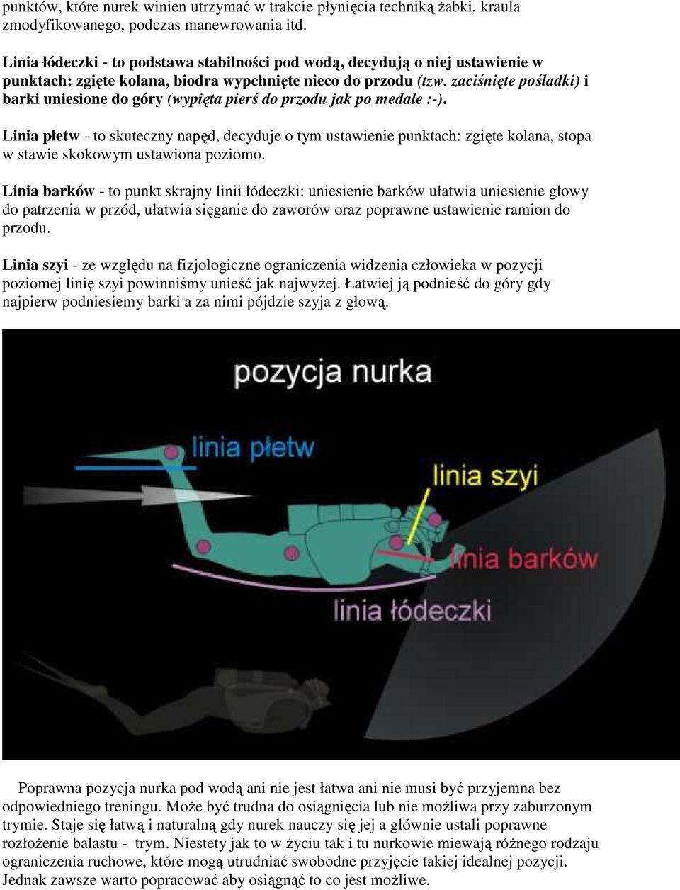 zaciśnięte pośladki) i barki uniesione do góry (wypięta pierś do przodu jak po medale :-).
